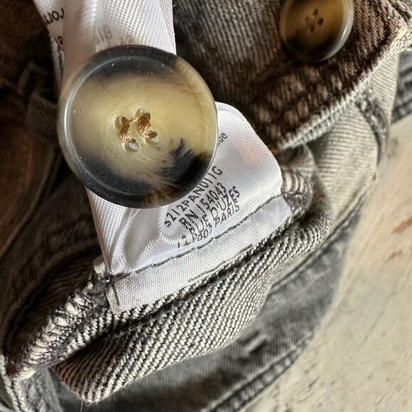 Sezane Maxime Belted Exposed Button Fly Jeans Gray Size FR 38 US 6 - Picture 6 of 15